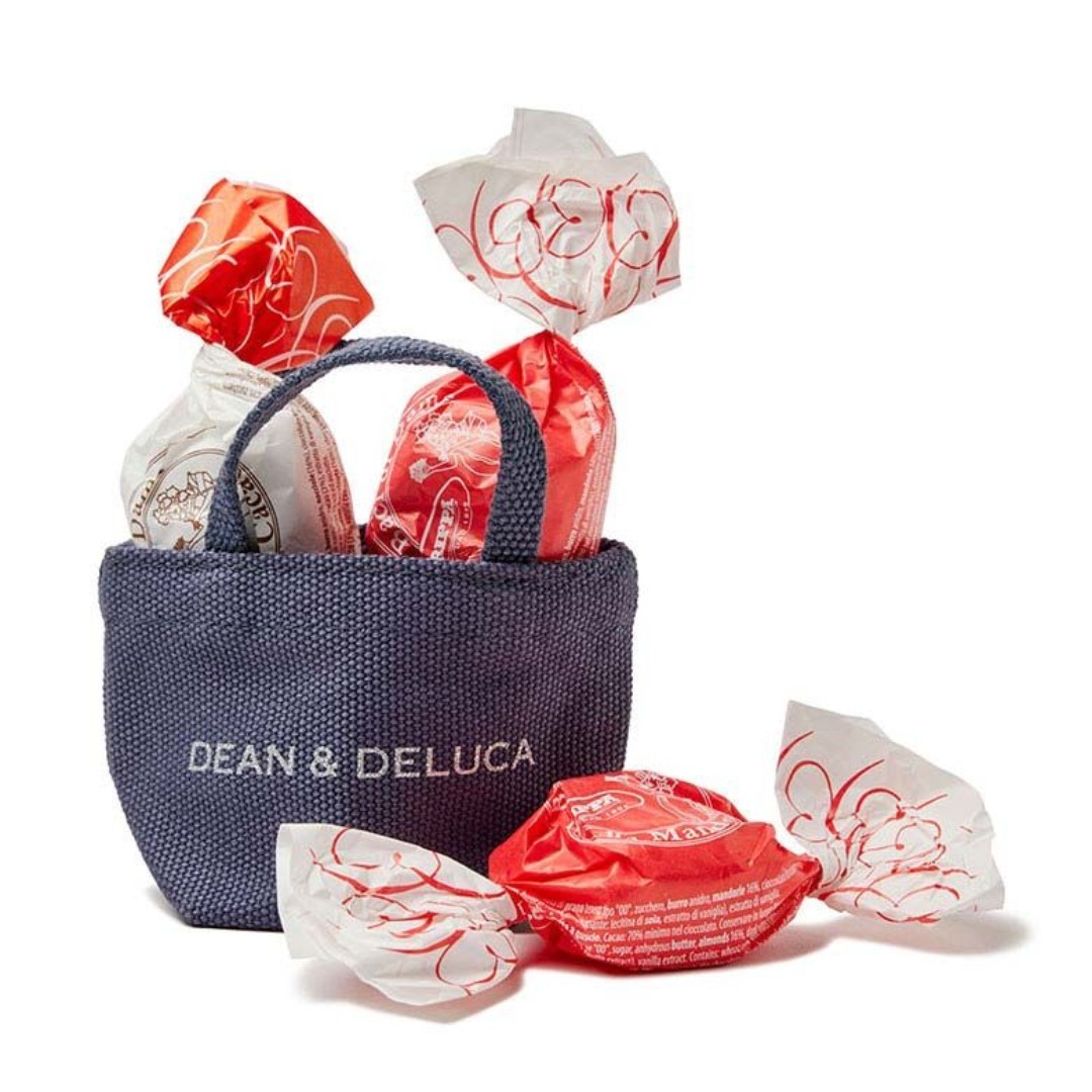  new goods DEAN & DELUCA Dean & Dell -ka Dean and Dell -ka Hori te- Mini tote bag birch tidama blue gray navy tote bag 