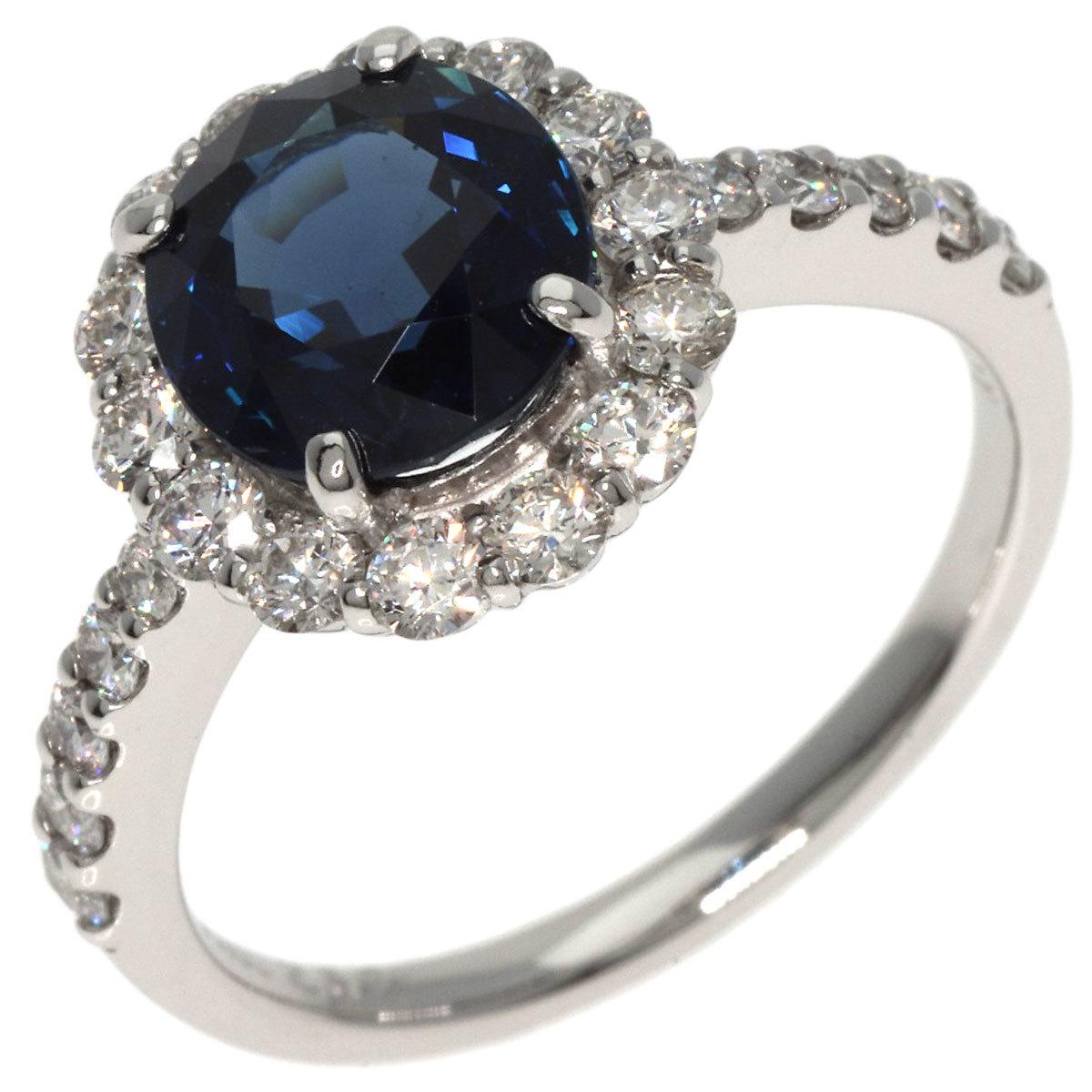 ジュエリー サファイア vivid to deep blue ダイヤモンド リング・指輪 プラチナPT950 中古_画像2
