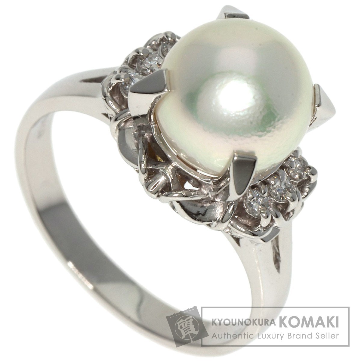 ジュエリー アコヤパール 真珠 ダイヤモンド リング・指輪 プラチナPT900 中古