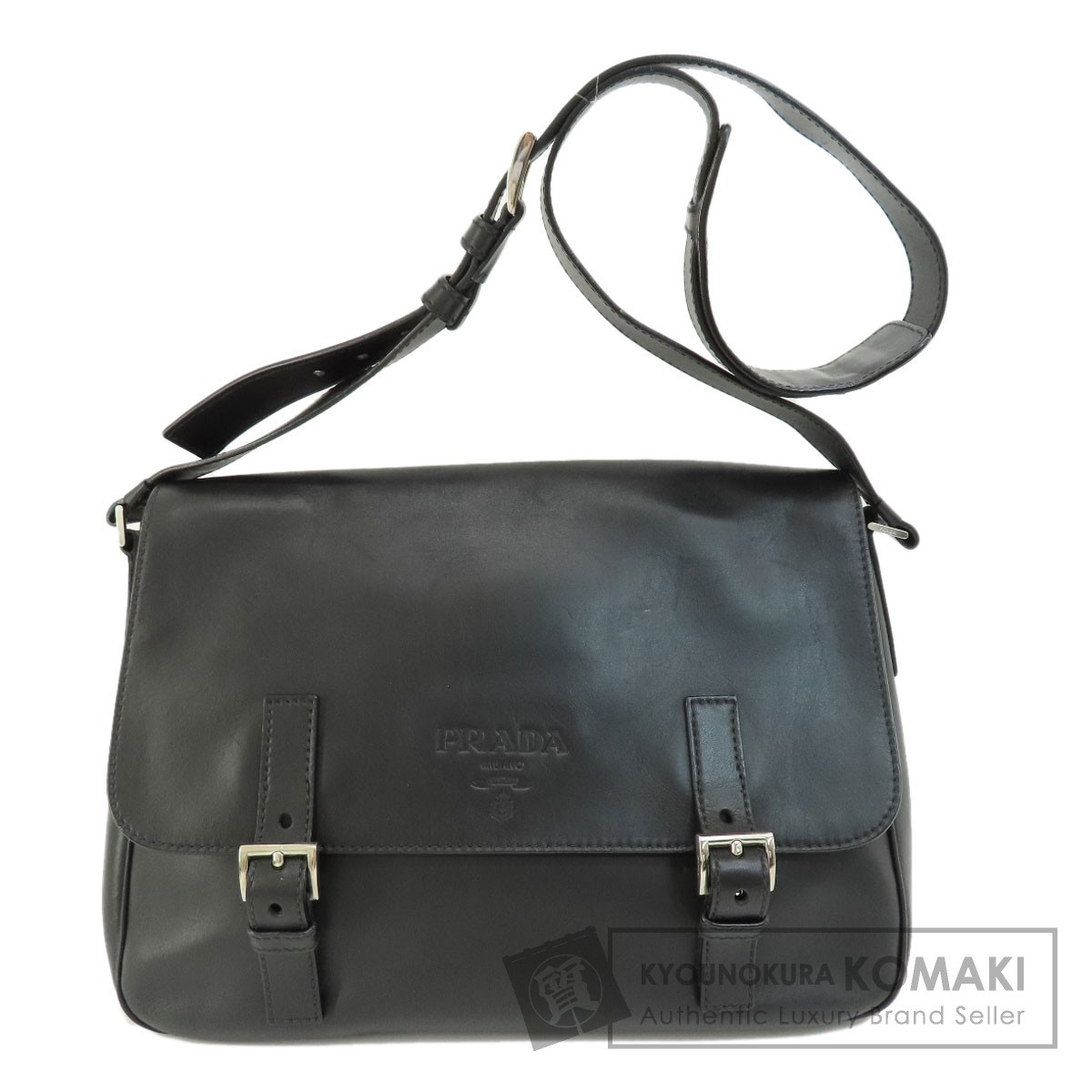 PRADA プラダ VA0596 ロゴ ショルダーバッグ レザー レディース 中古