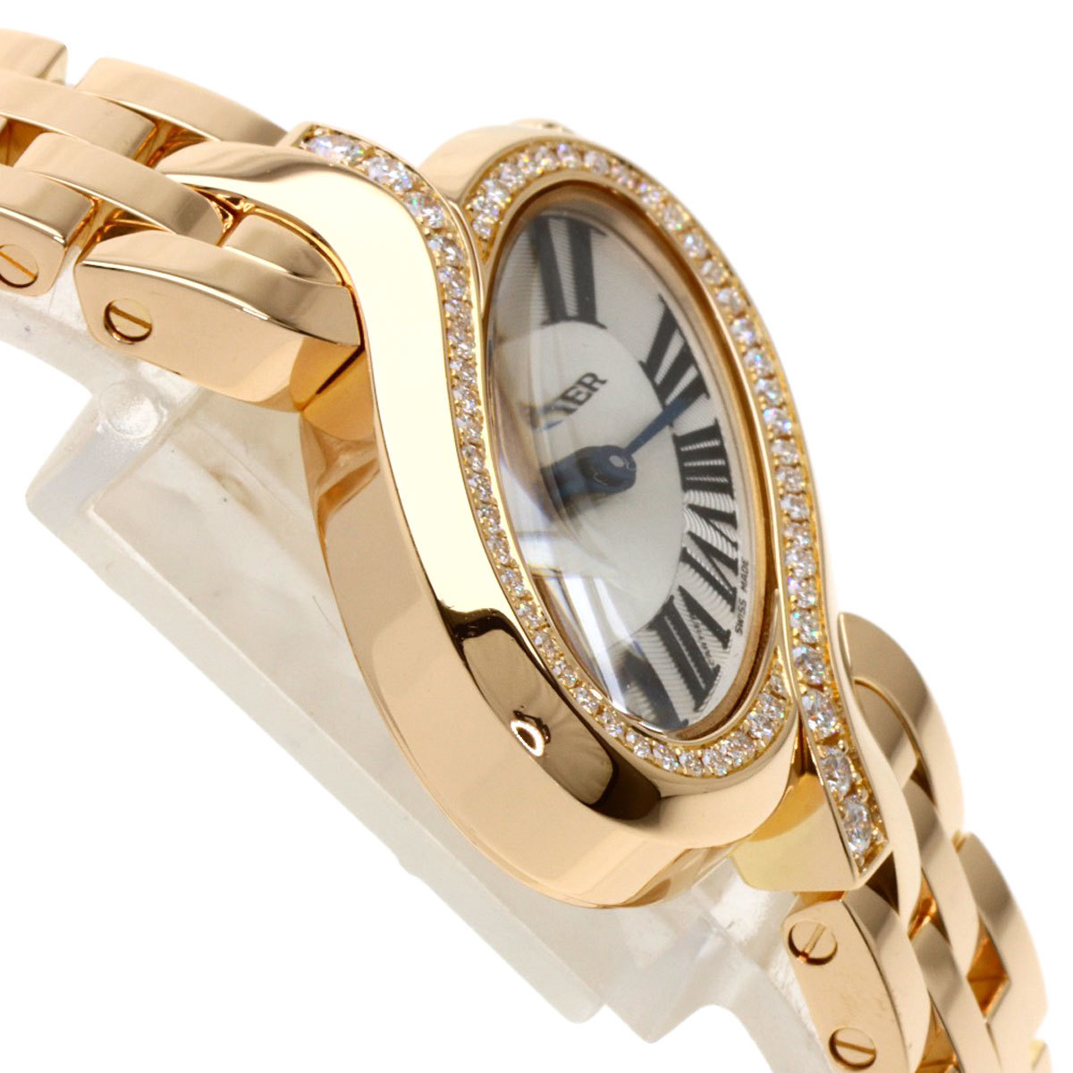 CARTIER Cartier WG800003te squirrel du Cartier SM diamond wristwatch K18 pink gold K18PG diamond lady's used 