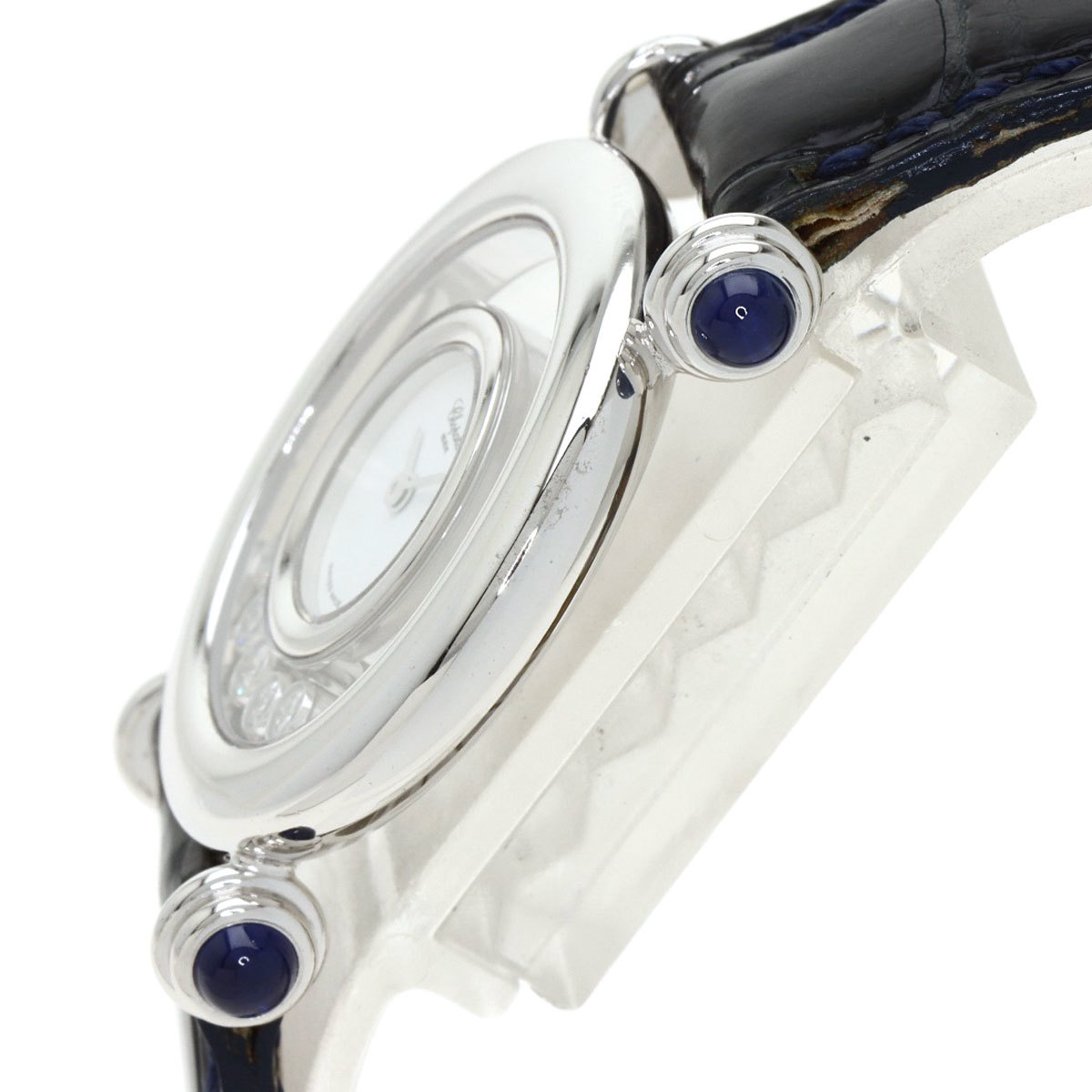 Chopard ショパール 20/6281 ハッピーダイヤモンド メーカーコンプリート 27mm 腕時計 K18ホワイトゴールド 革 レディース 中古_画像5