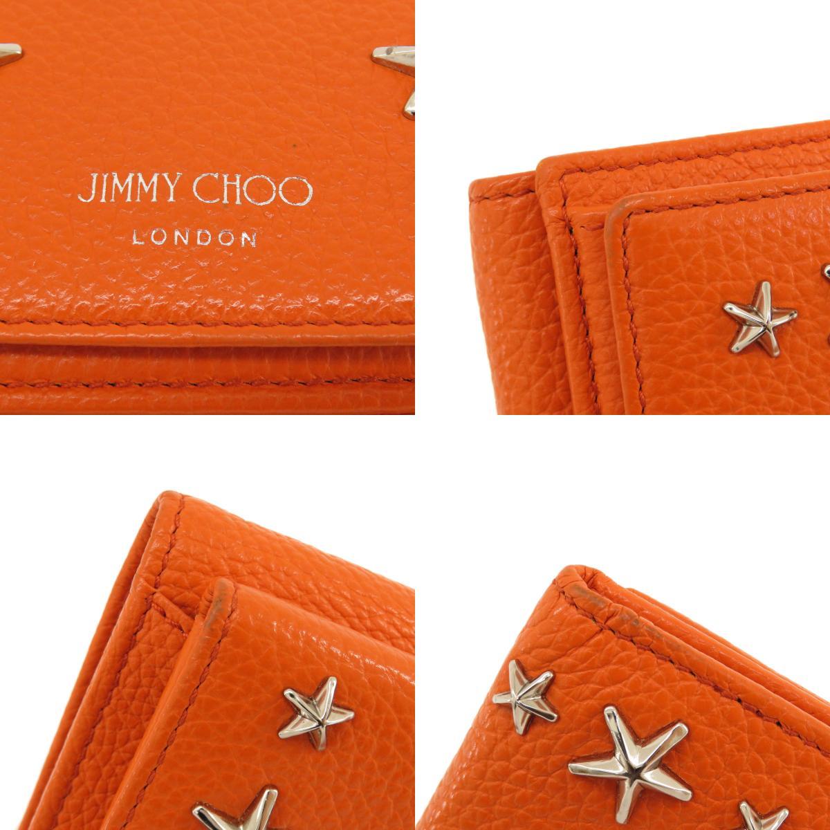 Jimmy Choo ジミーチュウ スターモチーフ 二つ折り財布（小銭入れあり） レザー レディース 中古_画像9