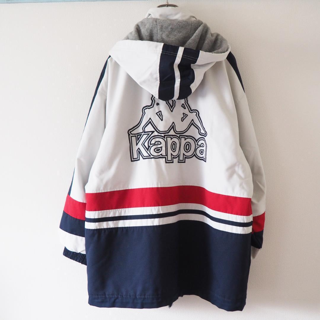 K/M(M~L) размер / kappa Kappa bench пальто белый × темно-синий × оттенок красного 90s вышивка большой Logo спортивный бюстгальтер ndo