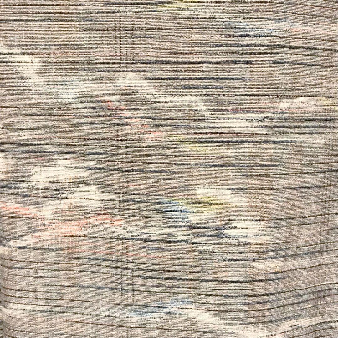 単衣 紬着物 加津美絹紬 趣味の手織 京極生壁色 しつけ糸 K-2404_画像7