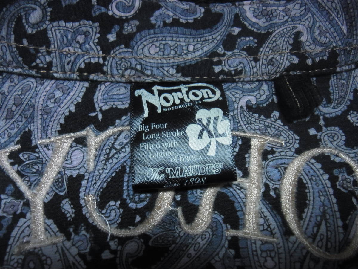 312-55/Norton/ノートン/豪華刺/コーデュロイシャツ/XL/ブラック_画像10