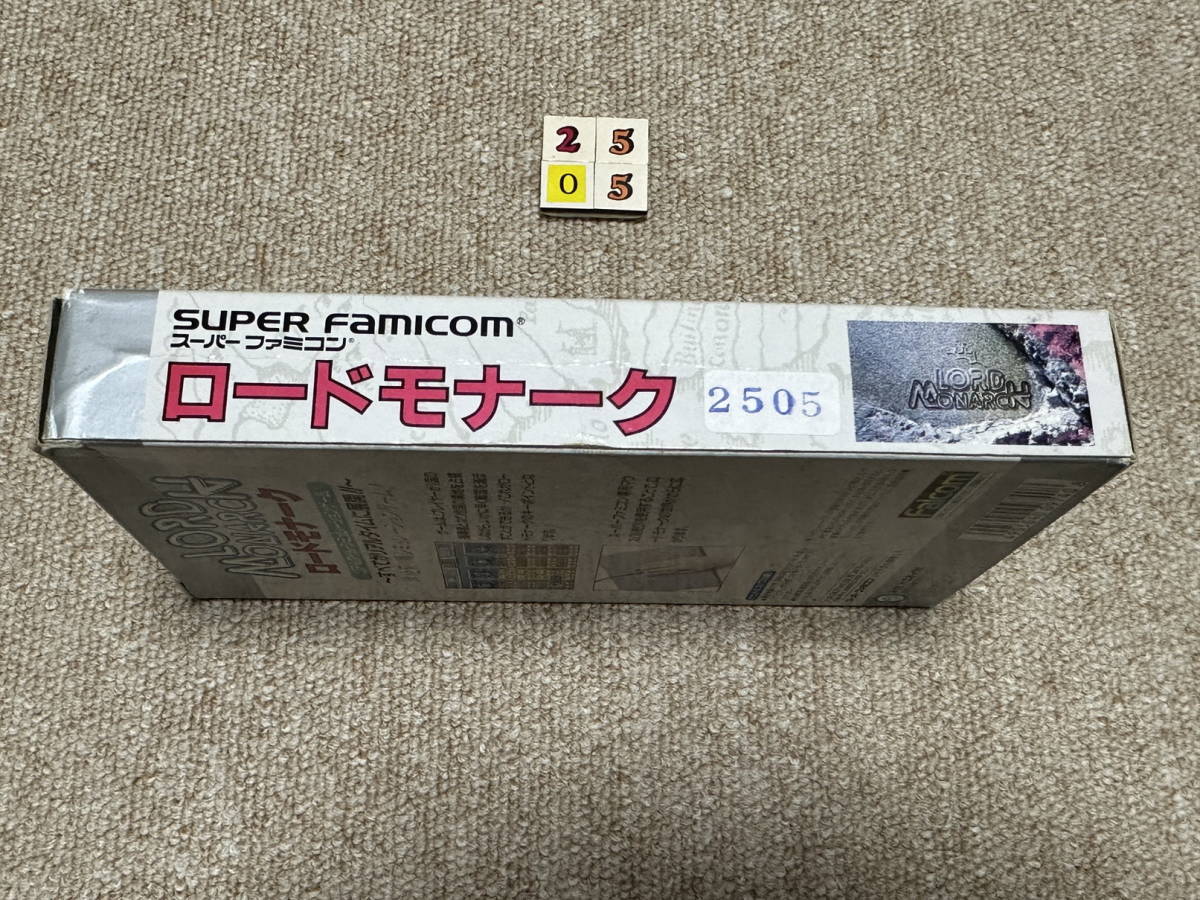 スーパーファミコン(SFC)「ロードモナーク」(箱・説明書 付/S-2505)_白いシールは取り除いて発送します。