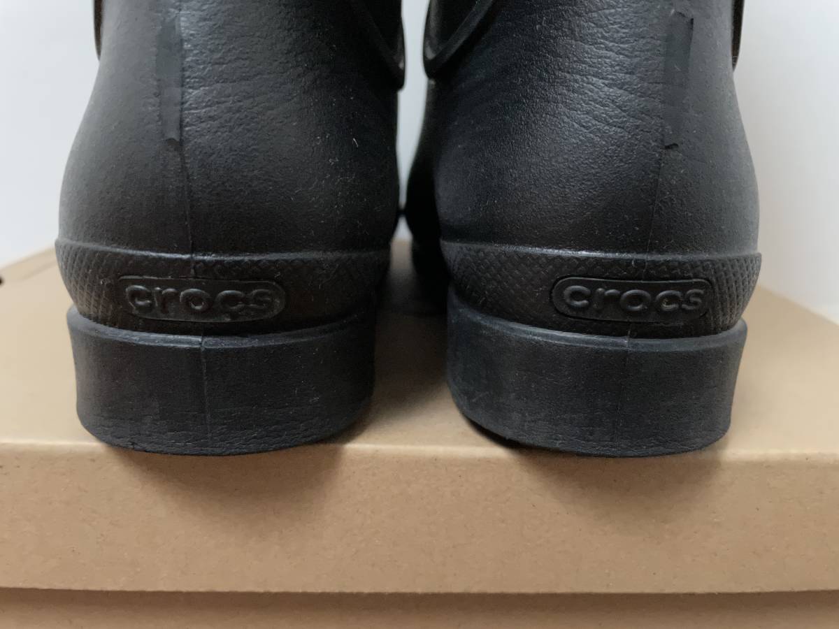 ■美品■ｃｒｏｃｓ クロックスレインシューズ (Ｗ７、黒)_画像3