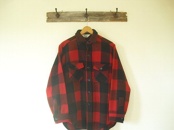 Woolrich Wool Shirt（1970s） ウールリッチ　ウールシャツ　Made in U.S.A.　赤黒　肉厚ボディ　極厚　＠Mサイズ　美USED　ヴィンテージ_画像4