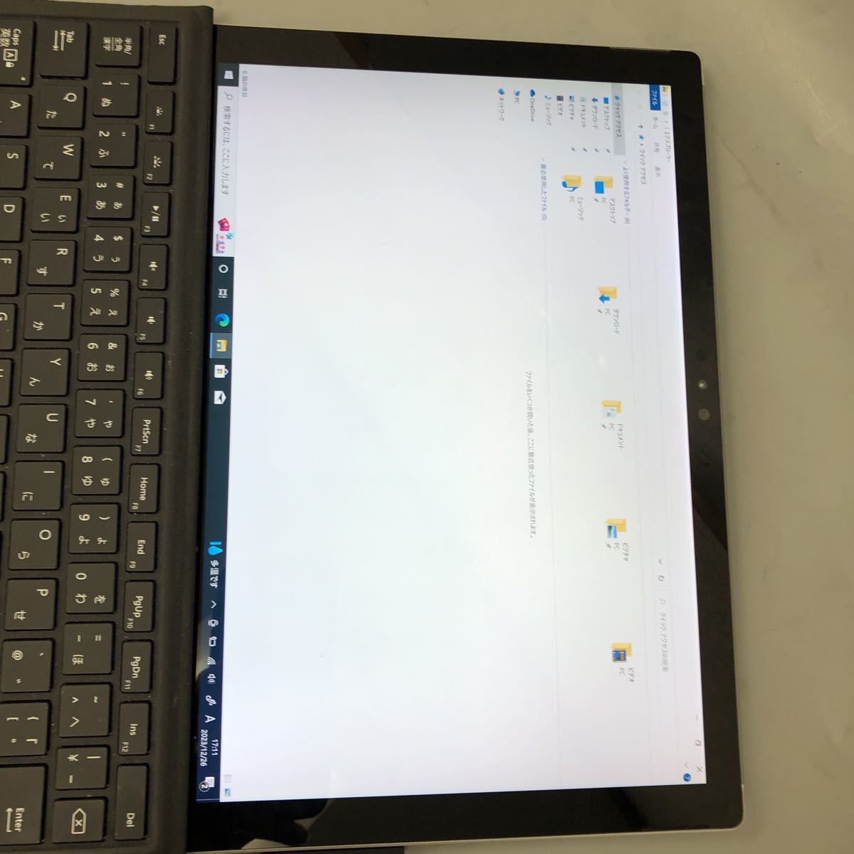 JXNT3077 /Microsoft Surface Pro 1724/Core m3 6Y30 0.90GHz/128GB/4GB/12.3インチ/Windows10 Pro/タッチパネル/バッテリー不良_画像3