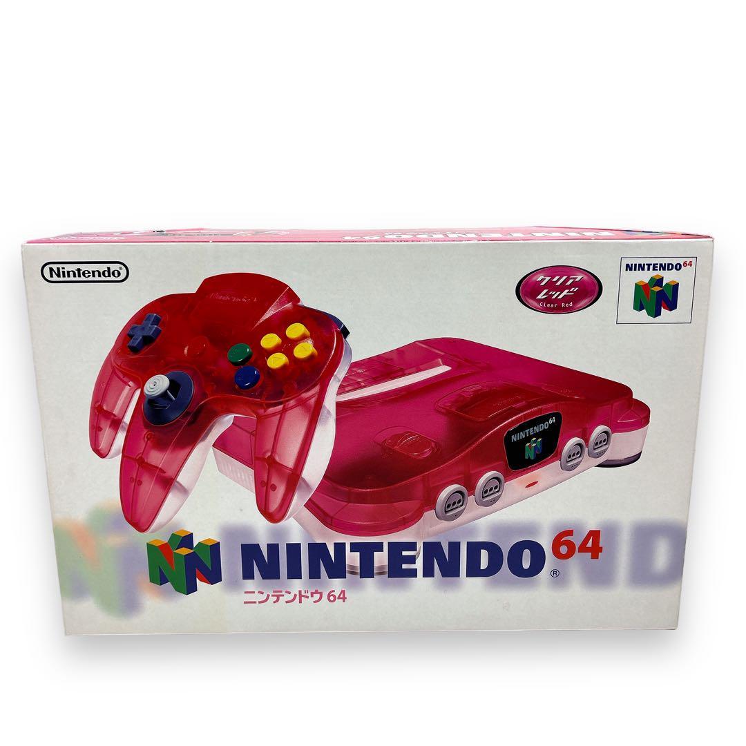 【美品】 任天堂64 クリアレッド 本体 赤 ロクヨン