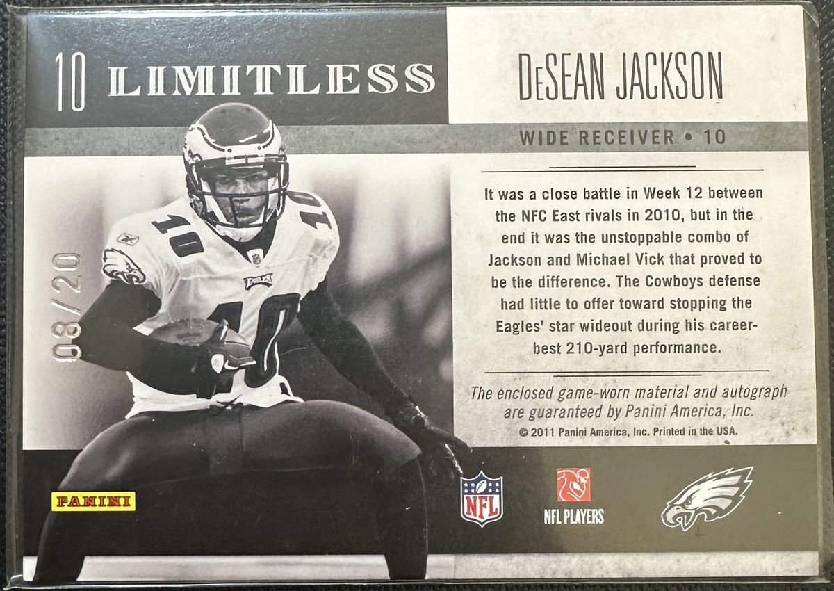 NFL 2011 Panini DeSean Jackson /20 Auto 直筆サイン_画像2