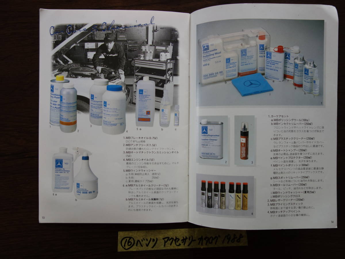 ⑯ Benz accessory catalog with price list 1988 year W201 W124 W126