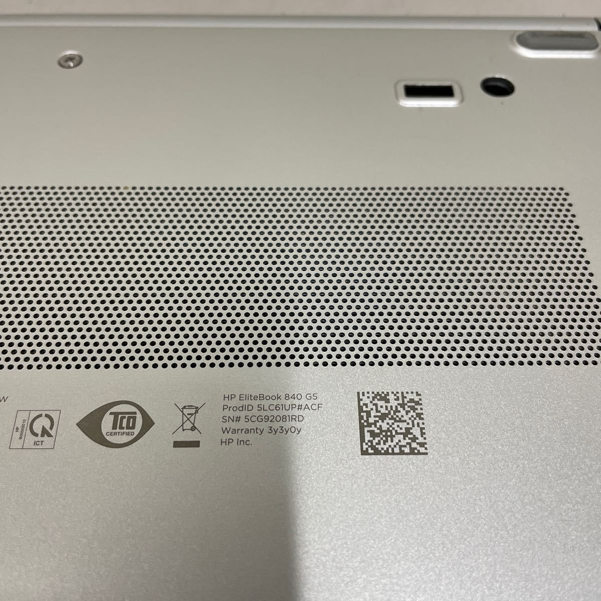 ウ61 HP EliteBook 840 G5 Core i7 8650U メモり16GB_画像5