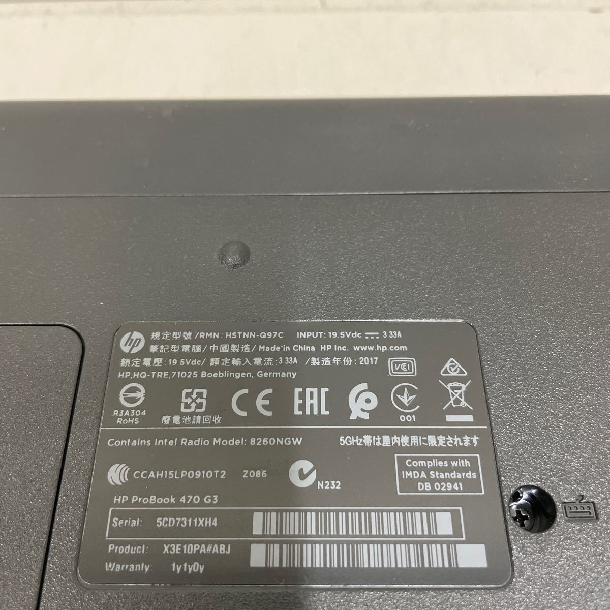 オ6 HP ProBook 470 G3 Core i3 6100U メモリ4GB _画像5