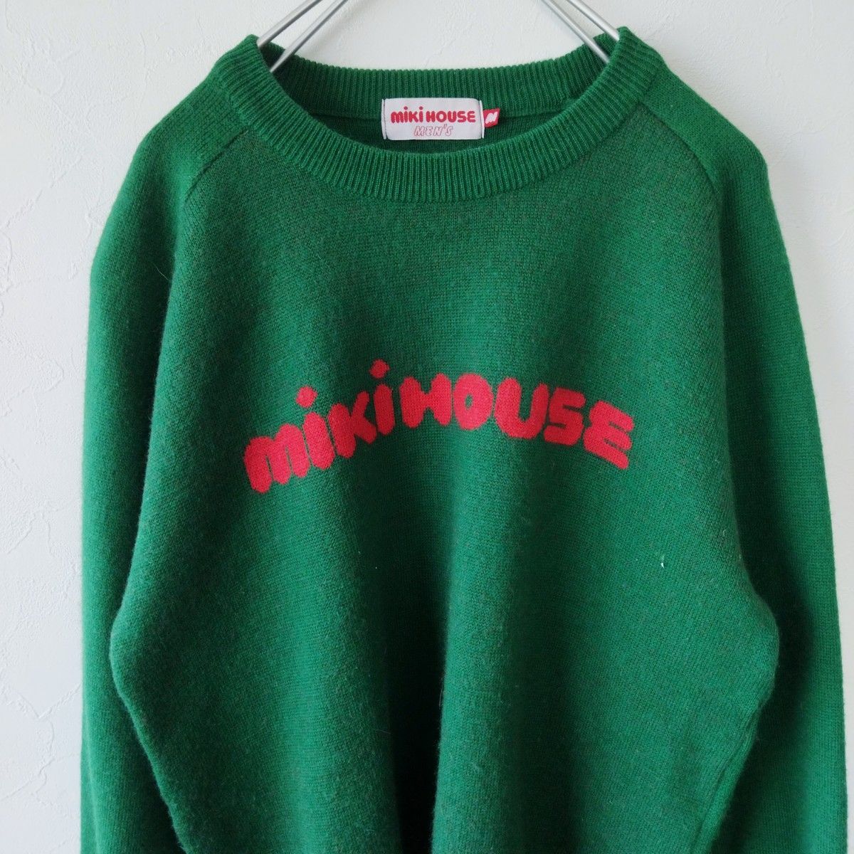 90s vintage ミキハウス mikihouse　ニット　セーター ビッグロゴ デカロゴ