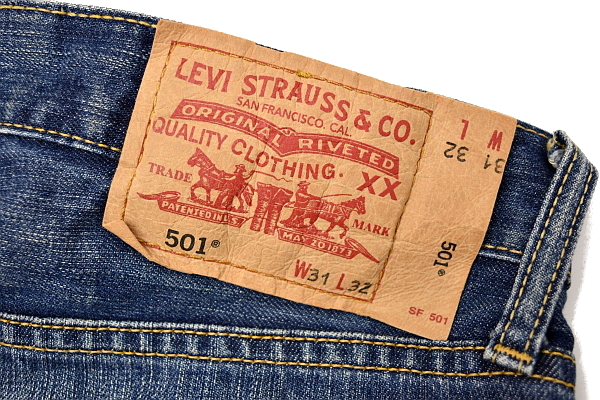 501-1005★LEVI'S リーバイス 03501-01★名作 色落ち抜群 鬼ひげ縦落ち リアルなヴィンテージ加工デニム ストレートジーンズ W31_画像6