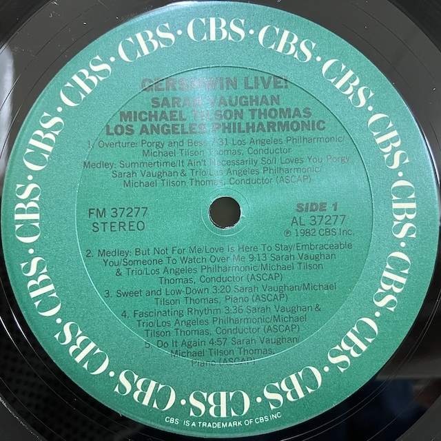 ●即決VOCAL LP Sarah Vaughan / Gershwin Live FM37277 jv5850 米オリジナル サラ・ヴォーン_画像3