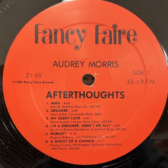 ●即決VOCAL LP Audrey Morris / Afterthoughts AM-1LP jv5861 米オリジナル オードリー・モリス_画像3