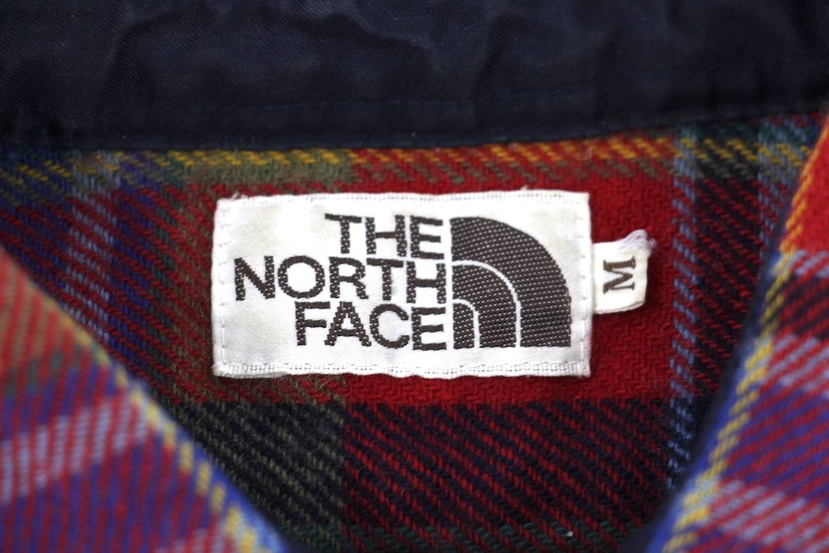 【初期 茶タグ】60's～70's THE NORTH FACE - チェック ネルシャツ M レッド/グリーン/ブルー 赤/緑/青 長袖 ウール ノースフェイス_画像6