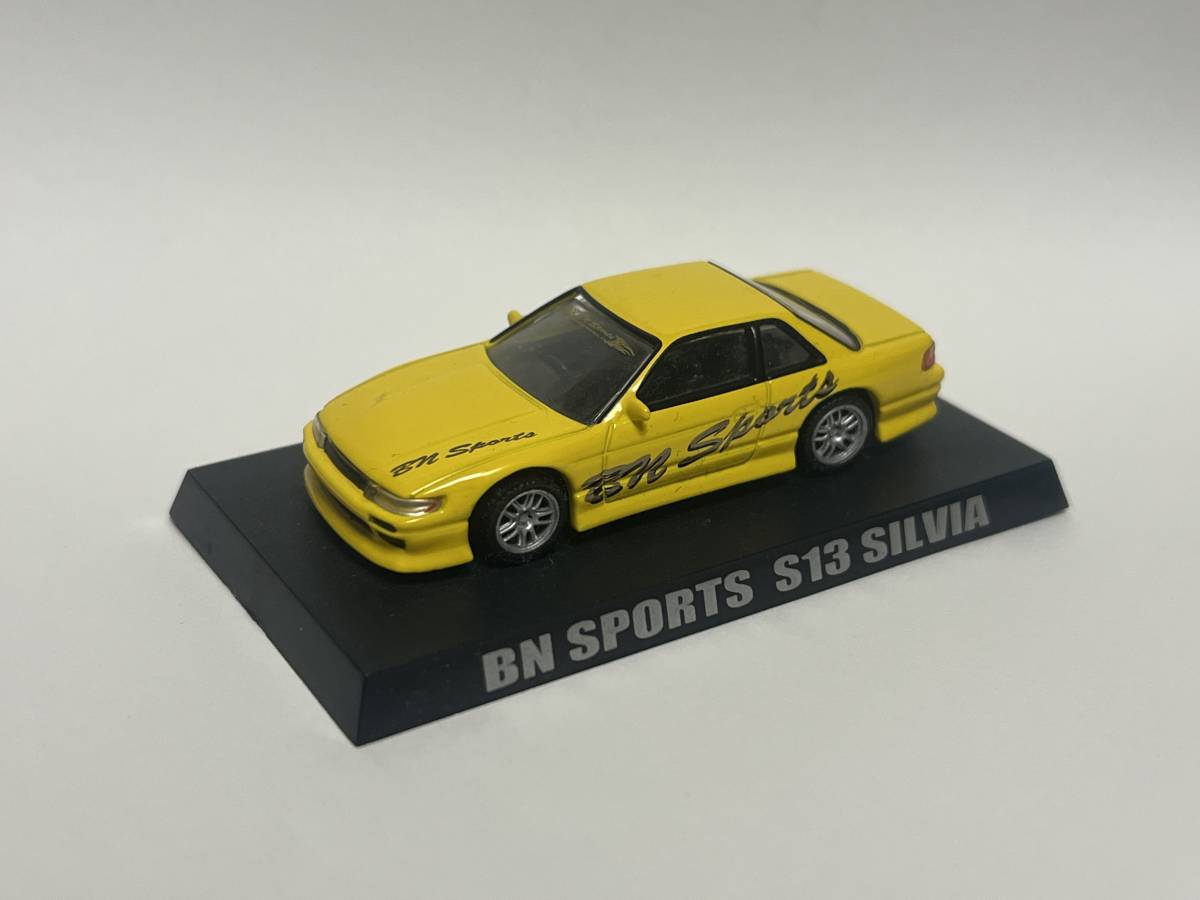 アオシマ　1/64 ドリフト天国　ミニカーコレクション　BNスポーツ　日産　S13 シルビア　黄色　箱無し_画像1