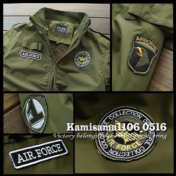 G422※4XL～通常3XL/新品★ミリタリー Air Force MA-1 裏ボア フライトブルゾン ジャンパー_画像3