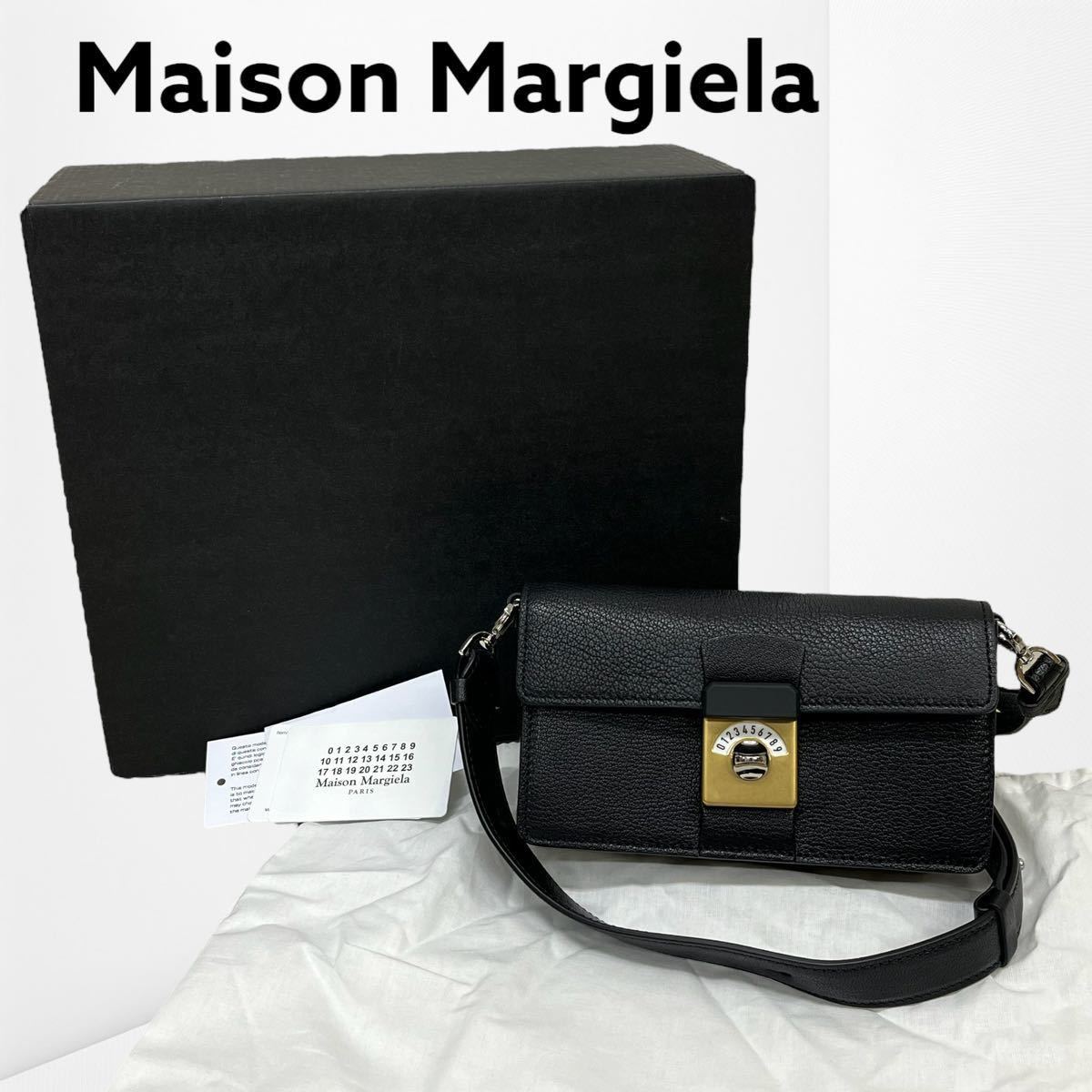 新品未使用 箱タグ付き Maison Margiela メゾンマルジェラ 23SS ニューロック ホリゾンタル レザー キャンバス ショルダーバッグ SB1WD0002