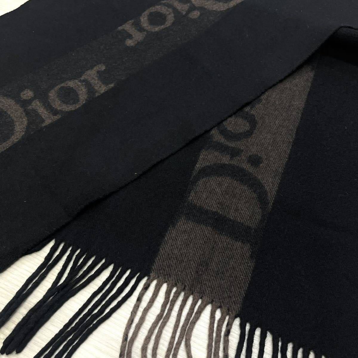 Christian Dior】クリスチャンディオール マフラー カシミヤ混 Christian Dior】クリスチャンディオール マフラー カシミヤ混