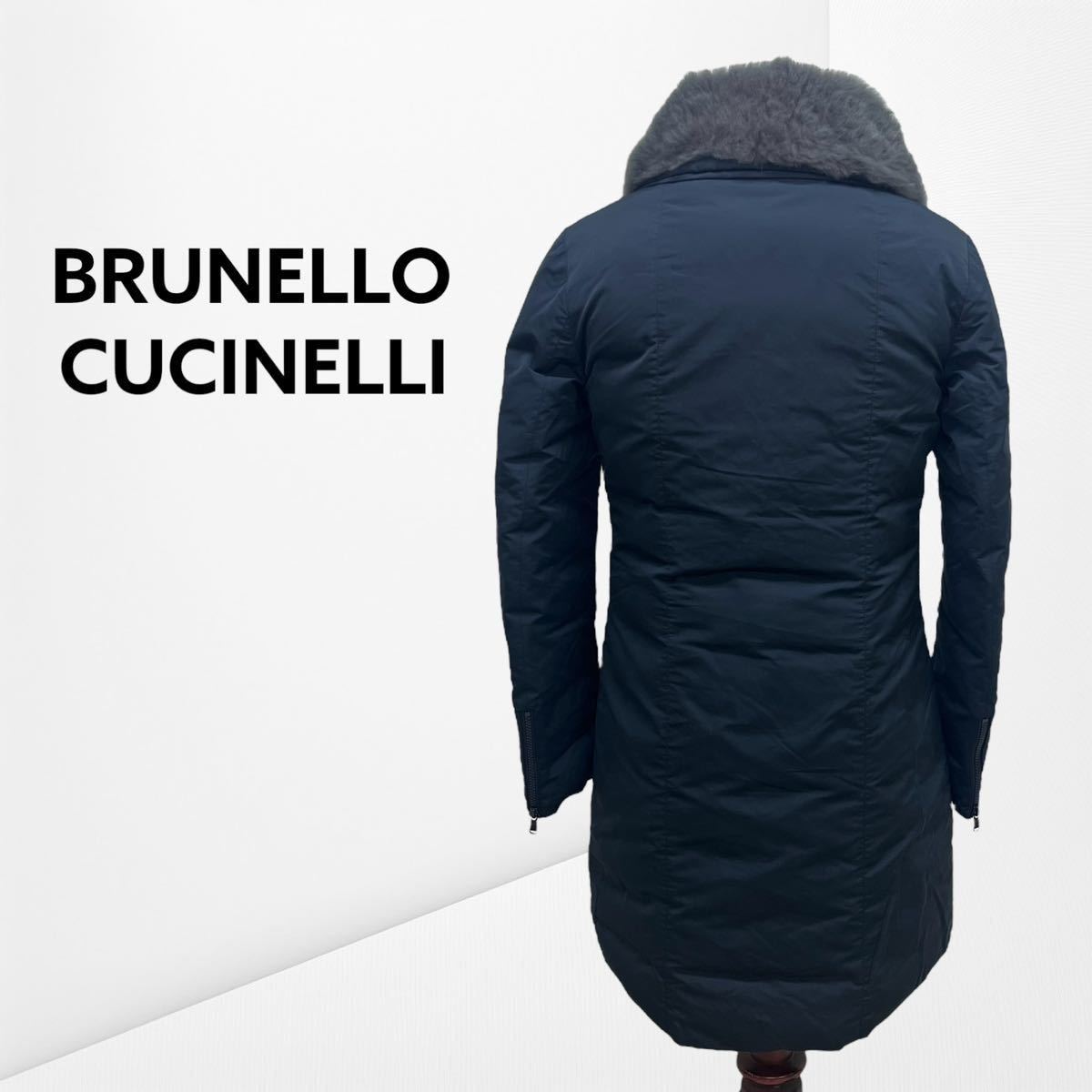 BRUNELLO CUCINELLI ブルネロクチネリ 襟ムートンファー ダウンコート レディース DS51422_画像2