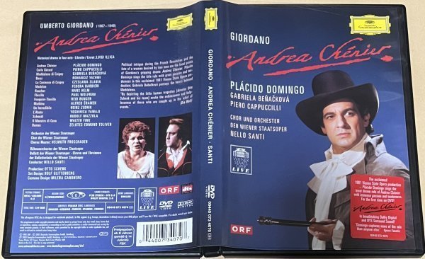 ウンベルト・ジョルダーノ歌劇 アンドレア・シェニエ DVD Giordano Andrea Chenier Domingo Benackova Cappuccilli Santi_画像1