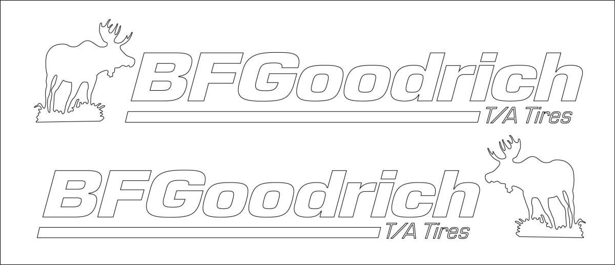 BFグッドリッチ(下部ラインT/A Tires）トナカイ　切り文字ステッカー　2枚（左右各1枚） 横30cm_画像1