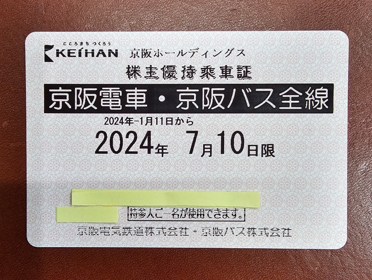 京阪 電車 バス全線 定期券式 乗車証_画像1