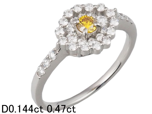 経典 プラチナ Pt900 0.47ct ダイヤモンド/0.144ct 音羽屋■ リング 仕上済【中古】 ソーティング付き 15.5号 プラチナ台