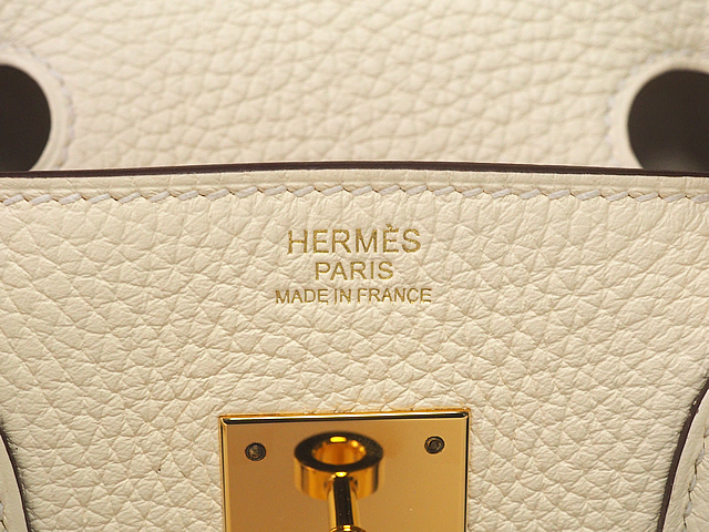 音羽屋■ エルメス HERMES バーキン30 トリヨンクレマンス ナタ ゴールド金具 ハンドバッグ U刻印 2022年製【中古】_画像5