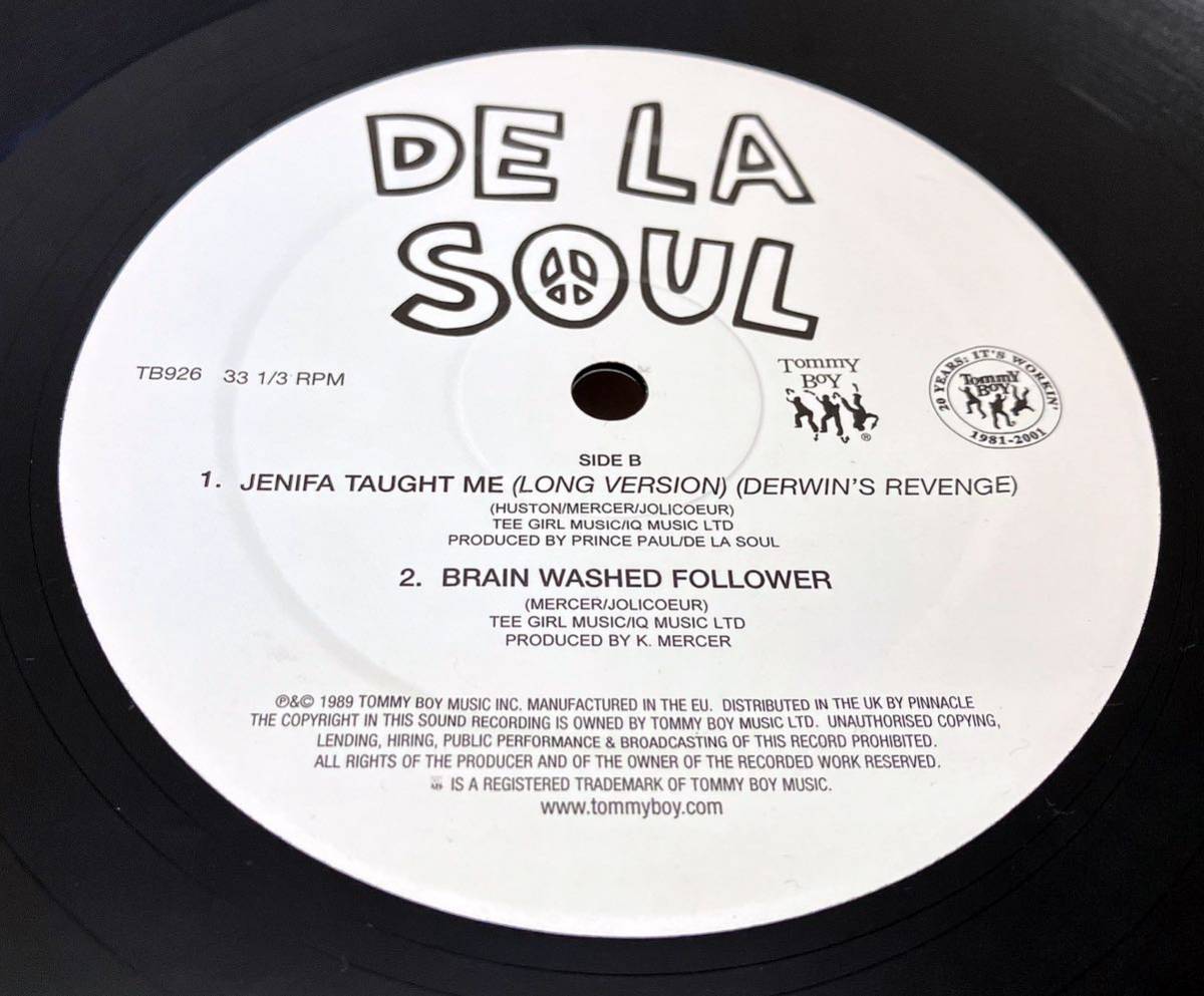 Y162312▲UK盤 De La Soul/Me Myself And I 12インチレコード デ・ラ・ソウル/Jenifa Taught Me/Richie rich/Tommy Boy_画像4