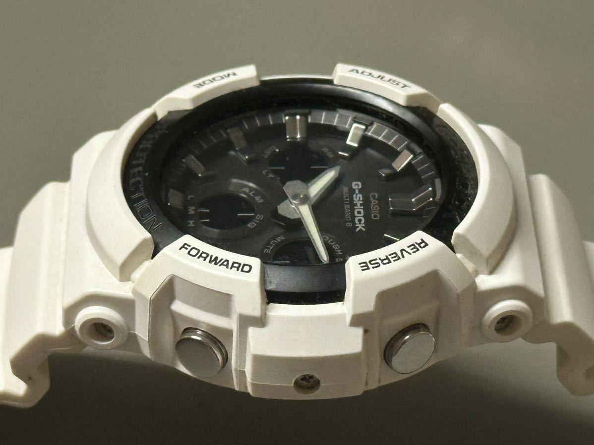 1円〜◇CASIO カシオ G-SHOCK Gショック マルチバンド6 ソーラー電波時計 GAW-100B アナデジ ブラック文字盤 メンズ腕時計 稼働品_画像4