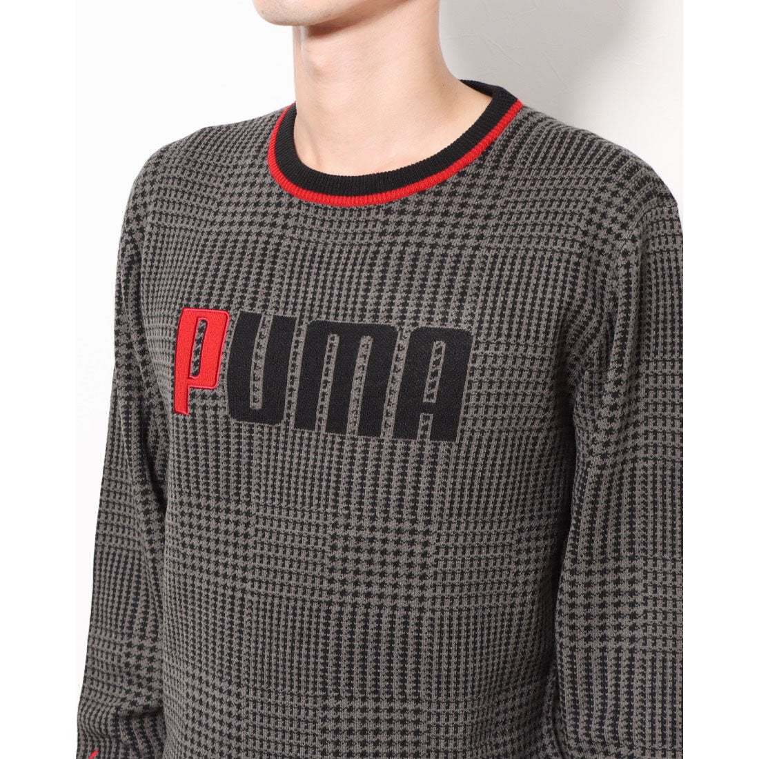 ■新品 PUMA 定14,300円 半額! ゴルフ XLサイズ グラフィック 長袖 クルーセーター ニット グレンチェック 539399 nike adidas oakley_画像5