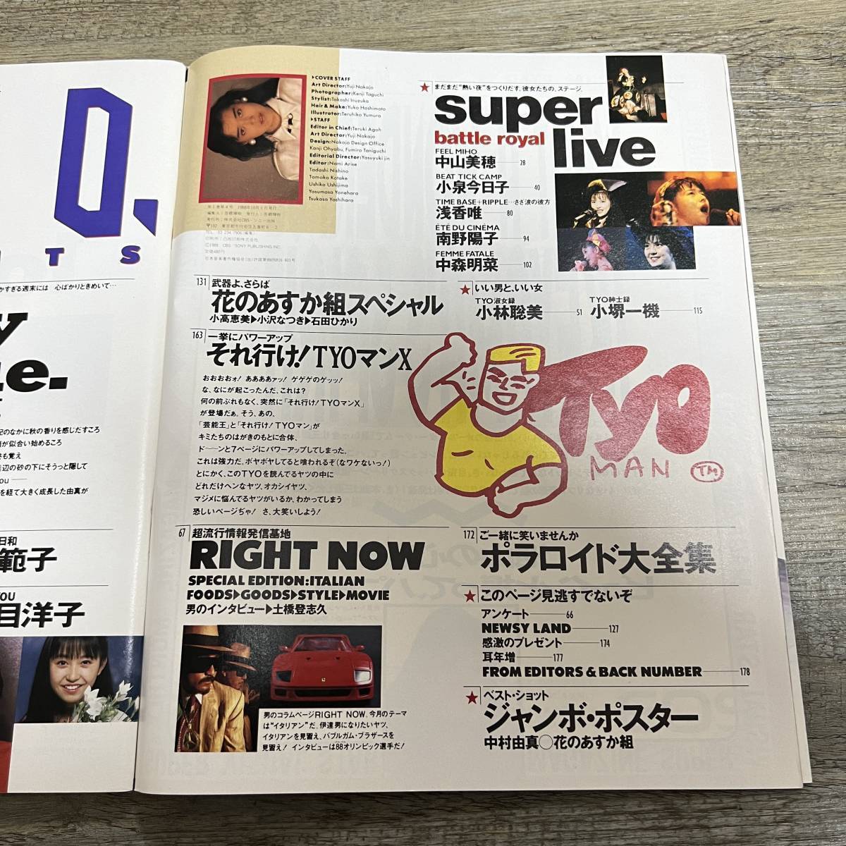 J-384■T.Y.O 東京超流行雑誌 1988年10月号■渡辺満里奈 中村由真 荻野目洋子 小川範子■流行アイテム アイドル情報_画像5