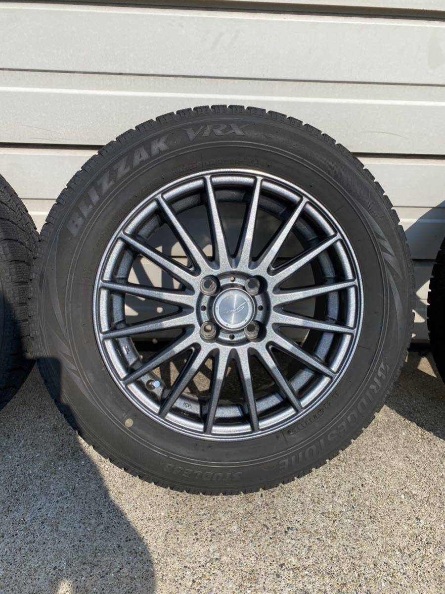 アルミホイール 15インチ　5.5J +43 スタッドレスタイヤ ブリザック VRX 195/60R15　タイヤはおまけです。_画像3