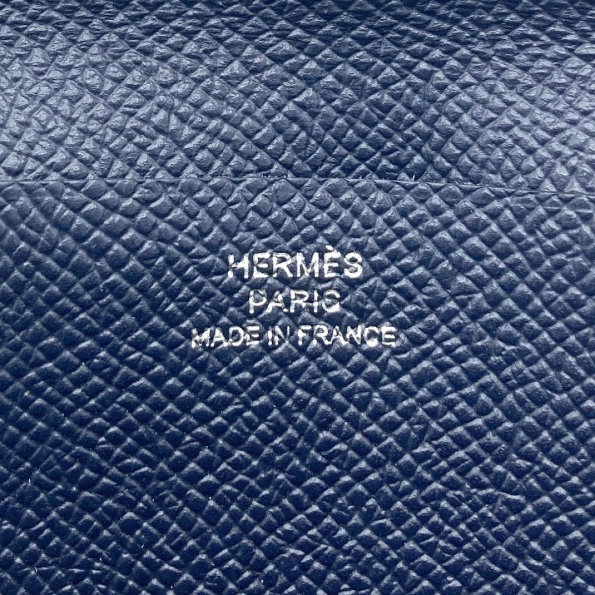 エルメス MC2 フレミング ブルー×ネイビー レザー 長財布 X刻　ブランド HERMES