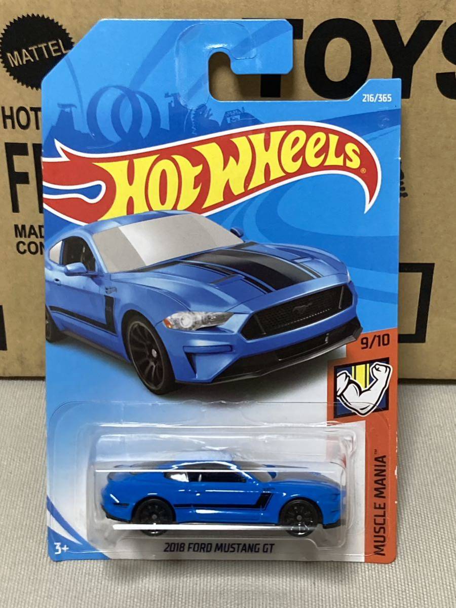 即決有★HW hotwheels ホットウィール 2018 FORD MUSTANG GT フォード マスタング 青★ミニカー 数量2の画像1