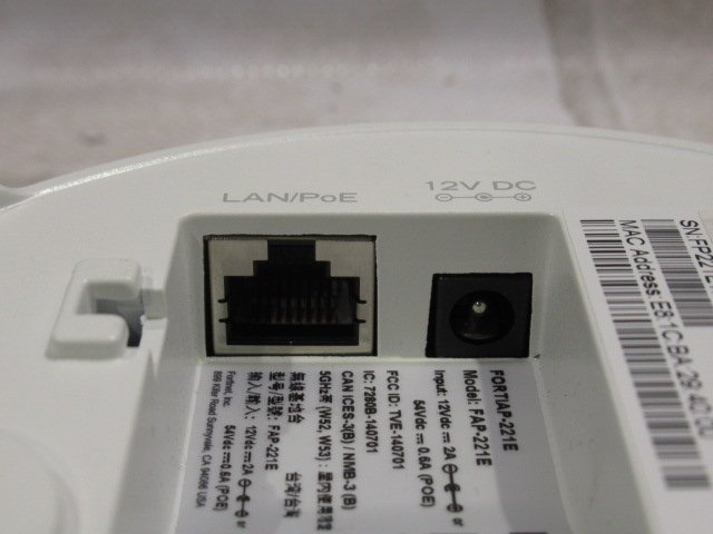 Ω 新D 0149♪ 保証有 FORTINET【 FAP-221E-J + PD-3501G/AC 】FortiAP-221E FAP-221E 無線アクセスポイント 領収書発行可_画像4