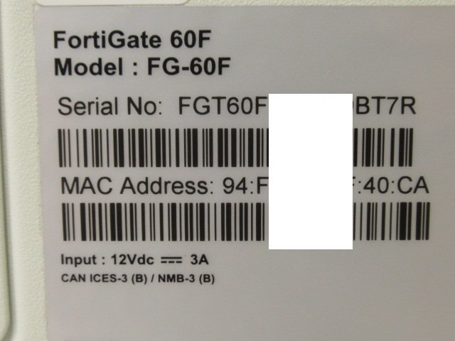 ▲Ω 新FT 0119♪ 保証有 Fortinet【 FG-60F 】FortiGate-60F UTM ライセンス27年05月23日迄 FW：v6.4.8 領収書発行可能_画像8