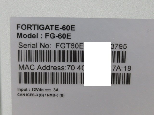 Ω 新FT 0123♪ 保証有 Fortinet【 FG-60E 】Fortigate-60E UTM ライセンス期限切れ FW：v5.4.9 領収書発行可能_画像8