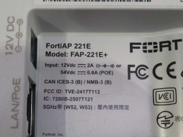 ▲Ω 新F 0066♪ 保証有 FORTINET【 FAP-221E-J + PD-3501G/AC 】FortiAP-221E FAP-221E 無線アクセスポイント 領収書発行可_画像6