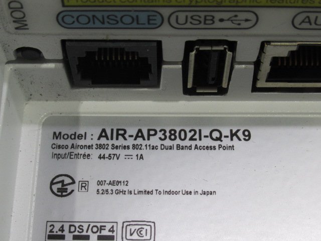 ▲Ω 新G 0120♪ 保証有 CISCO【 AIR-AP3802I-Q-K9 】シスコ 無線アクセスポイント 本体のみ・祝10000!取引突破!!_画像4