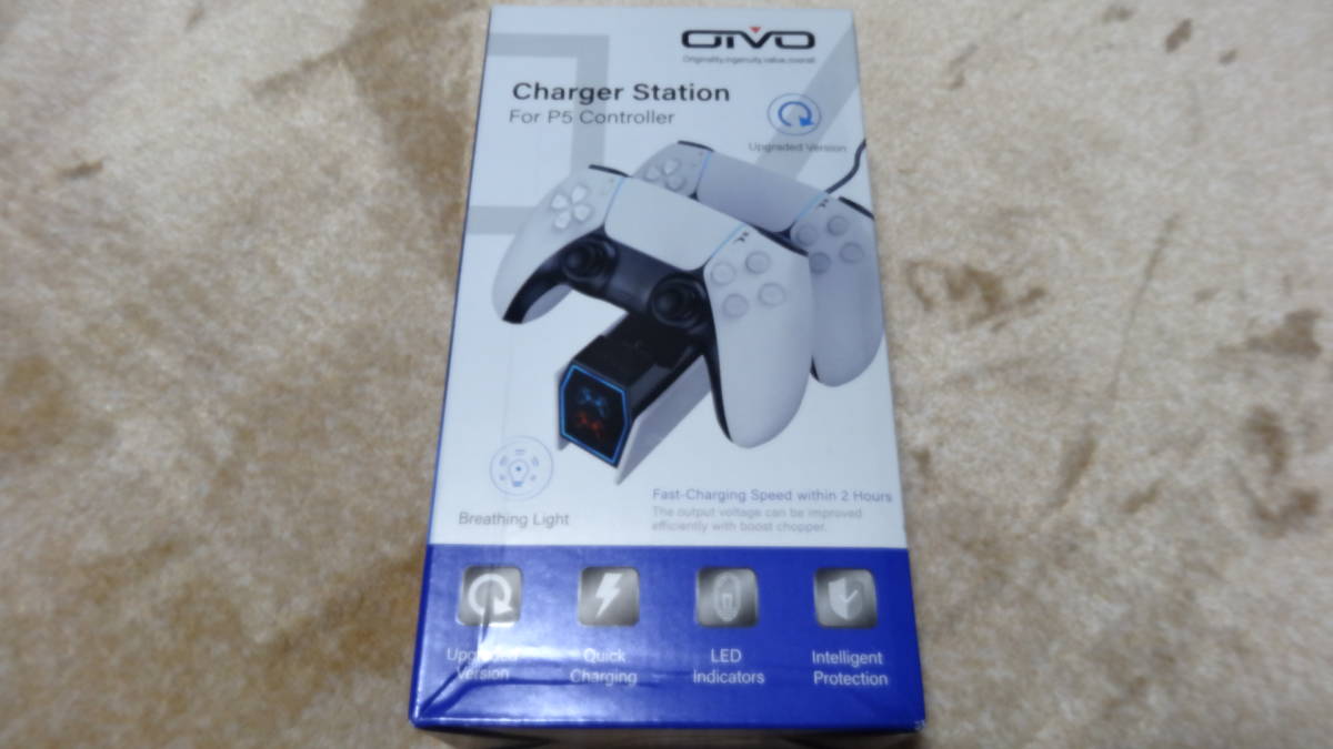 ★未使用品 同梱OK OIVO PS5 コントローラー 充電器 2台同時充電 PS5 スタンド 急速充電 置くだけ充電 LED指示ランプ付き USB-Cケーブル付
