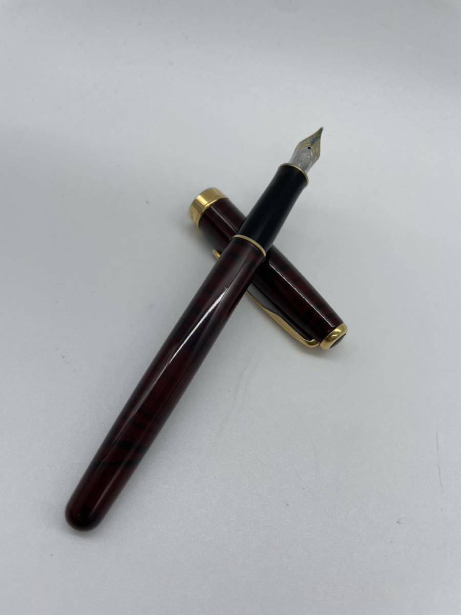 PARKER SONET FRANCE I.パーカー ソネット 万年筆 18K 750 18金 K18 筆記未確認 ワインレッド ボルドー 筆記用具 文房具 現状品_画像1