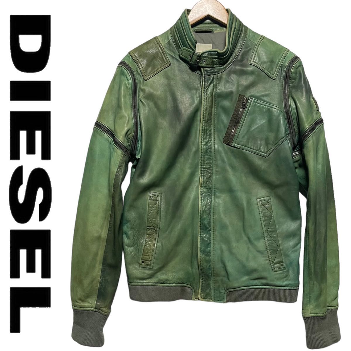 希少 DIESEL ディーゼル レザージャケット ヴィンテージ加工 希少 DIESEL ディーゼル レザージャケット ヴィンテージ加工