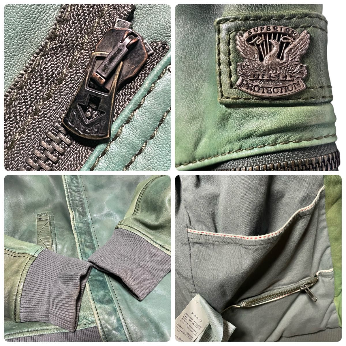 希少 DIESEL ディーゼル レザージャケット ヴィンテージ加工 希少 DIESEL ディーゼル レザージャケット ヴィンテージ加工